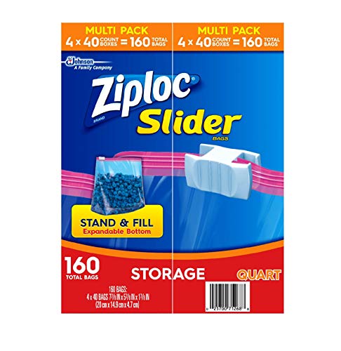 Produto de sacos de armazenamento Ziploc Slider, tamanho de 160 ct. - Sacos e recipientes de armazen