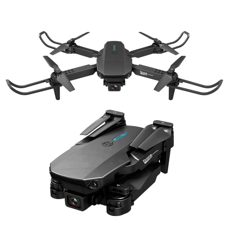 Generic E88 Drone with 4K Camera, Foldable, 1080P HD, FPV Live Video, One Key Take Off/Landing, 3D Flips, Altitude Hold, Headless Mode, Gestures Selfie, Black, Intermediate Skill Level
