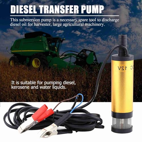 Image of Sump Pump Submersible Mini Small Water Pump 12 Volt Water 12V | Dc 12V Water Transfer Pump, 8500r /M 12 L /Min Oil Water Stainless Steel Pump for Kerosene (12V Gold)
