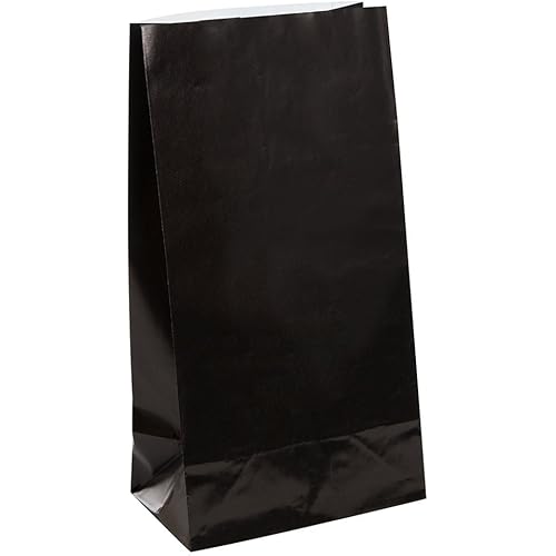 Black Paper Party Favor Bags, 12ct