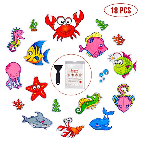 Non Slip Bathtub Stickers, 18 PCS Sea Adhesive Kids Anti Slip Decal Threads