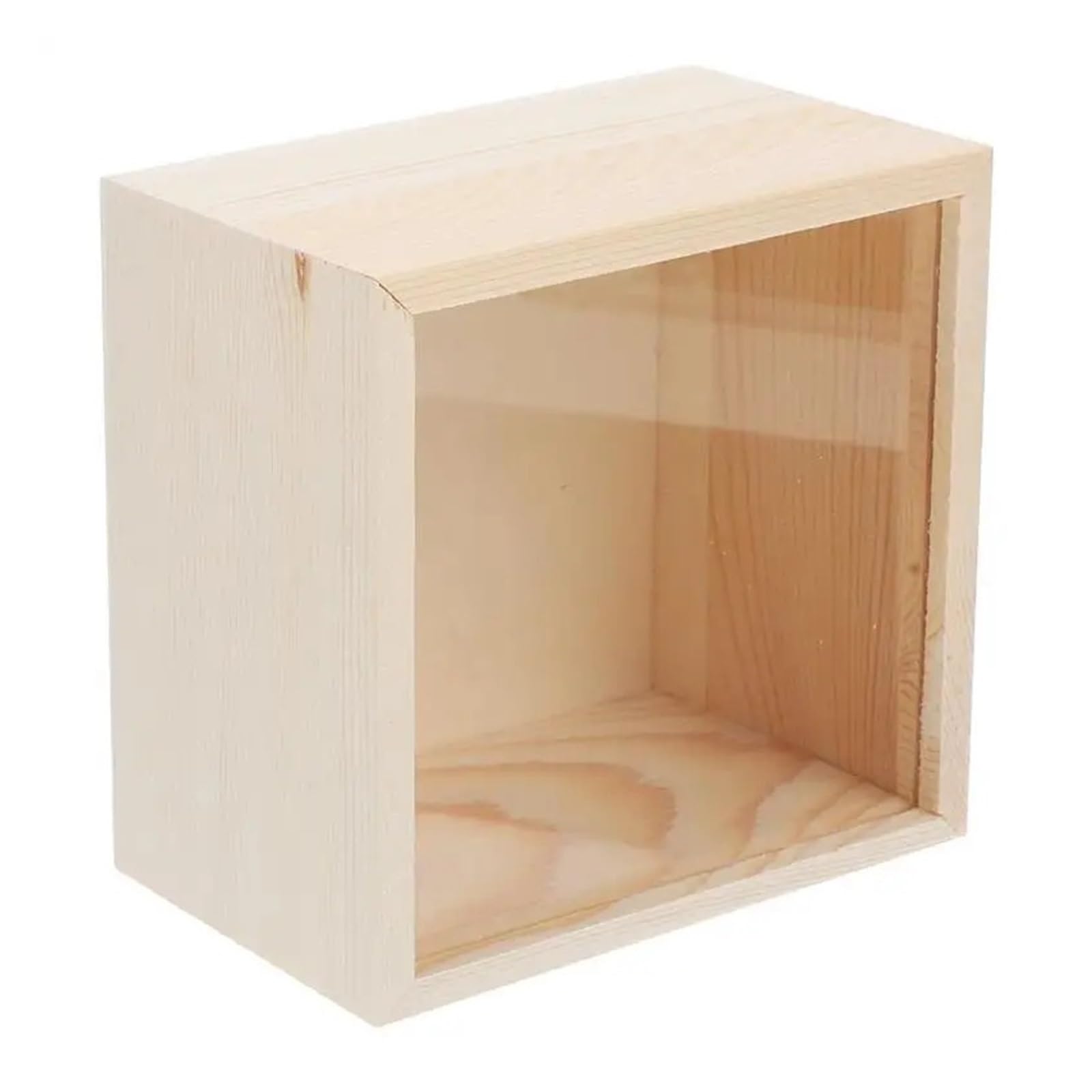 Caja Del Tesoro De Madera Sin Terminar, Cofre Vintage, Embalaje Regalo Con Transparente Almacenamiento De FáCil Acceso(20X20X10 CM)