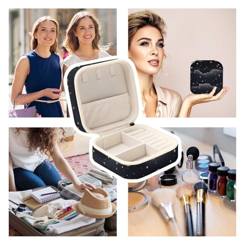 Boîte à bijoux colliers anti-nœuds, format nomade compact lune - 5