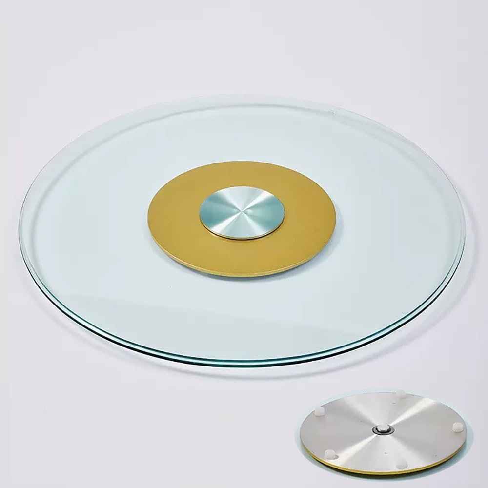 Plateau tournant en verre 30 pouces grand plateau de service rotatif cuisine pivotant 360