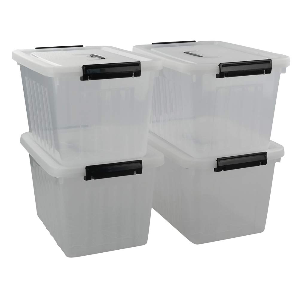 Buy Ikando 4 Packs 13 Litre Plastic Storage Box with Lids, Medium