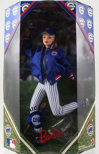 Barbie Chicago Cubs con Bate de Madera miniatura 1