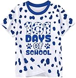 YZMI 101 Days of School Shirt for Kids Funny Cute 101 Dalmatian Tshirt for Boys Girls 101 Days of School Costume Blue Dot 4-5T