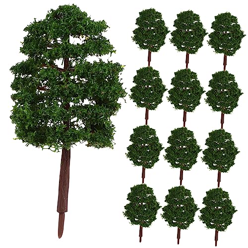 HAPINARY Model Railway Trees 20pcs 9cm Dark Green Plastic for Oo Gauge Scenery Architectural Landscape, Train Set Terrain for Collectors and Model Enthusiasts