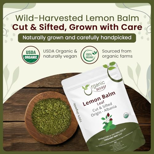 Organic Way Lemon Balm Leaf Cut & Sifted (Melissa officinalis) - Herbal Tea | Organic & Kosher Certified | Vegan | Raw, Non GMO & Gluten Free | USDA Certified | Origin - Albania (4 Oz (Pack of 1)) - Image 5