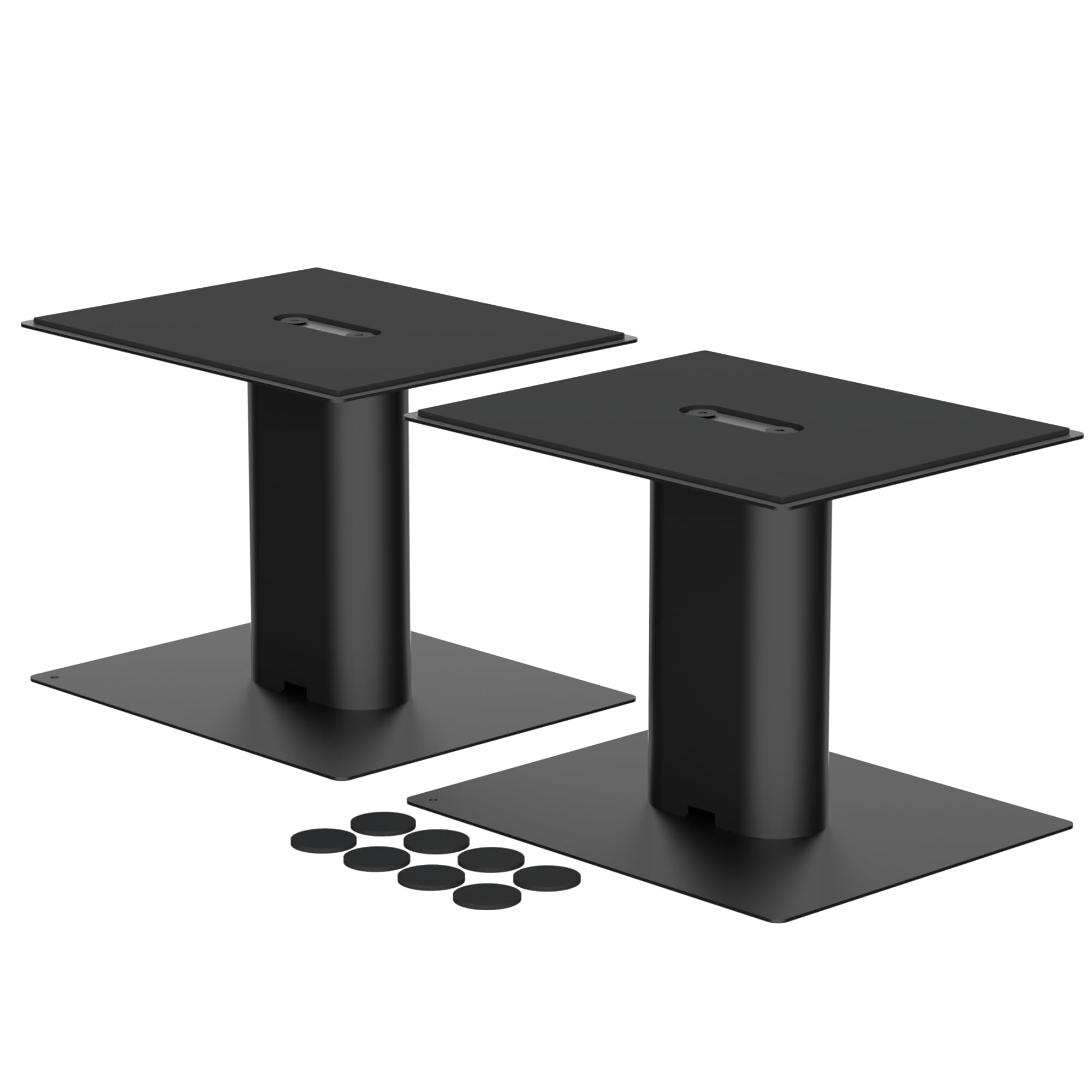suptek Supporto per Altoparlante da Scrivania con Vassoio,Supporti Universali per Altoparlanti Ideali per Home Cinema e Ufficio,16,5 x 20 cm,Altezza 157 mm,Carico Massimo 20 kg,Nero