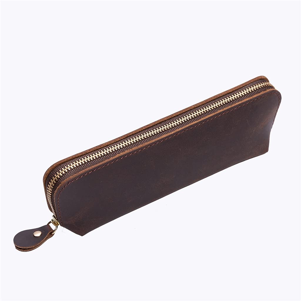 ACiyD Astuccio portamatite in Pelle Bovina retrò Forniture per Ufficio Aziendale (C, 190 x 45 mm) (C 190 x 45 mm)