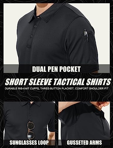 MAGCOMSEN Black Polo Shirt