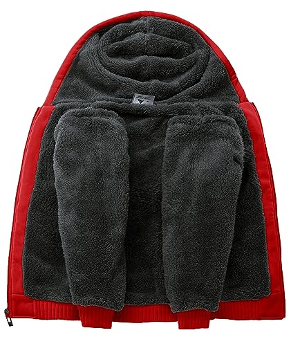 Image of ZITY Boys Zip Up Hoodie Fleece Jacket Kids Sherpa Lined Sweatshirts Outerwear Unisex Warm Winter Coat 6-15 Years Old