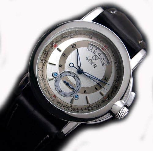 Amazon 訳あり Goer 伝統の 複雑 機械式時計 自動 手巻 ギミック スケルトン スポーツ カレンダーモデル 部品取り 展示に メンズ腕時計 腕時計 通販