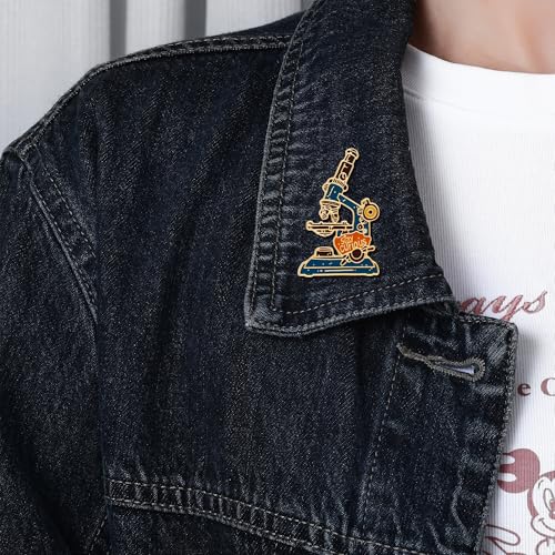 Science and Medical Microscope Brooch,Colorful Enamel Lab Pin Jewelry for Scientists Laboratory Enthusiasts Badge Gifts4