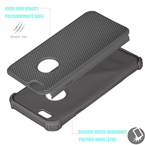 Tekcoo Iphone 6S Case, Iphone 6 Sturdy Case,[Tmajor] For Iphone 6 / 6S (4.7 Inch) Case Shock Absorbing Impact Defender Slim Cover Shell W/Plastic Outer & Rubber Silicone Inner [Black/Black] #TOP5