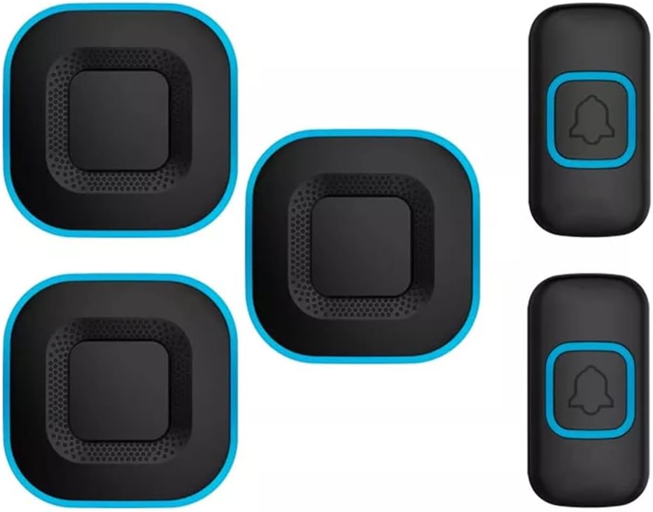 300M Range Smart LED Door Bell 38 Chimes 4 Volume 1 2 Button 1 2 3 Receiver (Color : A, Size : One Size)