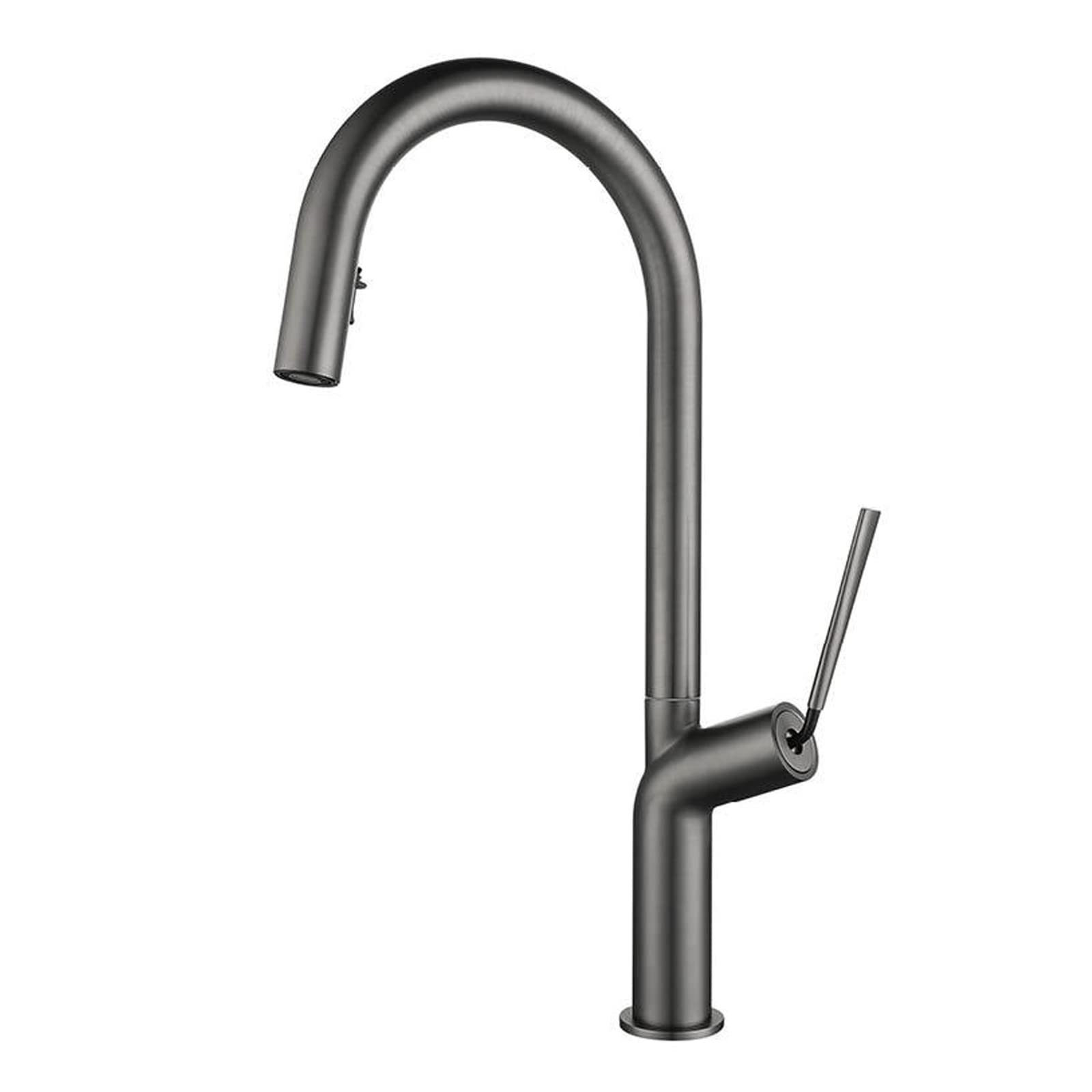 BHFPFZA Modern High Arc Kitchen Faucet with Pull Down Sprayer, Single Hole Double Function Commercial Sink Tap, Stylish and Functional Kitchen Sink Faucet