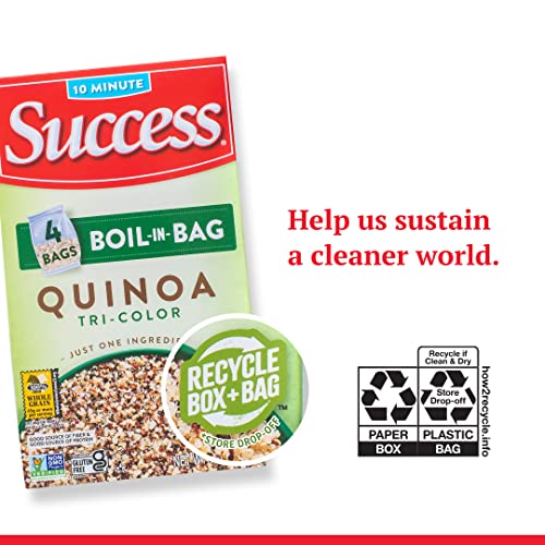Image of Success Boil-In-Bag Quinoa, Quick Tri-Color Quinoa, 12-Ounce Box (Pack of 4)