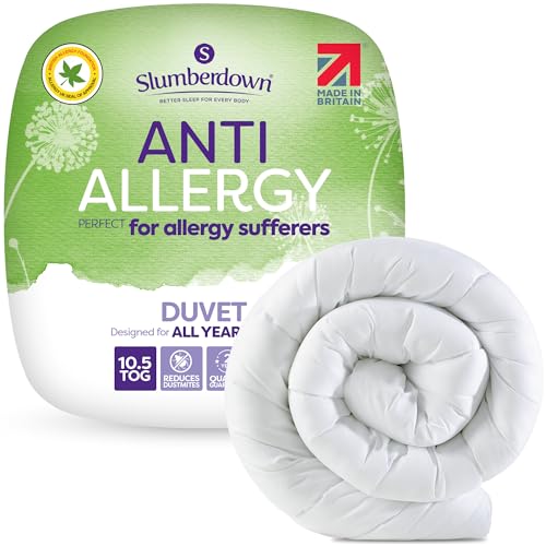Slumberdown Anti Allergy Double Duvet 10.5 Tog - Allergy UK Approved All Year Round Double Quilt for Allergy Sufferers - Made in the UK, Anti Bacterial and Machine Washable Bedding (200 x 200cm)