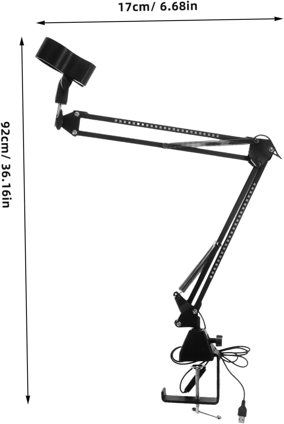Kisangel 1set Rgb Boom Arm Mic Stand Adjustable Desk Mount Extendable Suspension Microphone Holder for Streaming Recording and Gaming Featuring Colorful Led Lighting and Easy Setup