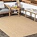 nuLOOM 5' x 8' Outdoor Performance Area Rug, Stain Resistant, Weather Resistant, High Traffic, Patio, Balcony, Outside, Nakia Natural