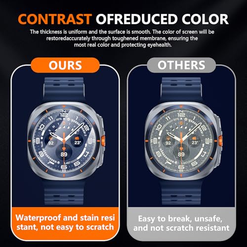 Suoman 4-Pack for Samsung Galaxy Watch 8 Ultra 47mm Tempered Glass Privacy Screen Protector, [Anti-Peeping] 9H Hardness protective film by Suoman - Used condition - Image 3