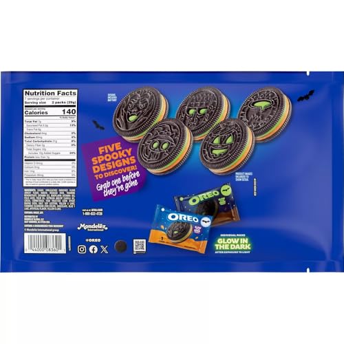 OREO Limited Edition Halloween Cookies, Spooky Colored Creme, Glow in Dark, 14 Count - Thumbnail 2