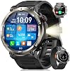 Military Smart Watch for Men(Answer/Make Calls),Outdoor Smartwatch with 100 Days Battery/Flashlight/Compass/Heart Rate/SpO2/Sleep Monitor/2 Straps, Rugged Fitness Watch for iPhone/Android Phones 2