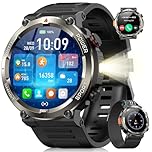 Blackview Smartwatch Uomo, Orologio Intelligente Fitness con Chiamate Bluetooth,1.45" Militari Smart Watch Tracker 100+ Modalità Sportive/Cardiofrequenzimetro/SpO2/Torcia/Bussola per Android iOS