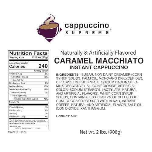 Cappuccino Supreme 2 lb bag Caramel Macchiato Instant Cappuccino Mix