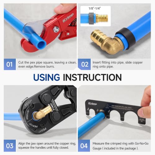 Image of iCrimp PEX Crimping Tool for 1 /2 inch,3 /4 inch,1-inch Copper Ring, Meet ASTM F1807