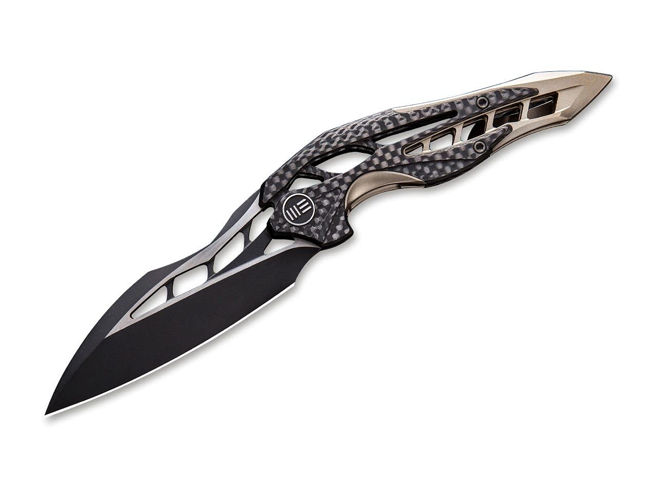 WE Knife Unisex – nóż kieszonkowy dla dorosłych Arrakis Carbon Champagne dwa odcienie, złoty, 20.3