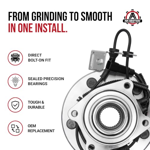 Image of Front Wheel Bearing and Hub Assembly Set of 2 - Compatible with Chrysler, Dodge, Ram & More - Town Country, Grand Caravan, C /V, Routan - Rear Wheel Bearing - Replaces 513273, ‚Ae513273, 930-617