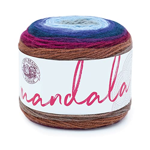 Image of Lion Brand Yarn, Mandala DK Lightweight Yarn for Knitting, Crochet, and Crafts, Griffin, 1 Pack, Self-Striping Acrylic Fiber for Baby Blankets, Multicolor Shawls and Variegated Cardigans