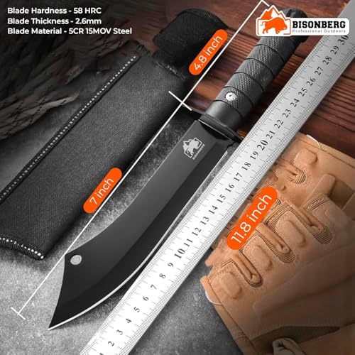 Image of BISONBERG Kitchen Utility Knife Curved with Knife Sharpener, Black