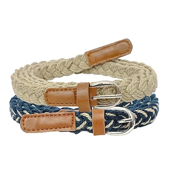 Women Cotton Braided Hand Made Casual Belt for Ladies | Handwoven for Long Shirts and Dresses (BG-BLUE-BADGE)-image-23