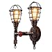 Produktbild Industrie Retro Eisen Mesh Wasserrohr Wandleuchte Cafe Bar Restaurant Korridor 2 Flamme Eisen Wandleuchte, L36 * 40CM Lampenhalter E27 * 2 Messing