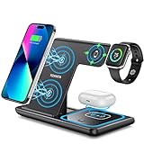 【Portable & Foldable Travel Charger Stand】Die kabellose Ladestation für iphone ist faltbar, leicht und tragbar, und kann in eine Tasche oder einen Koffer gelegt werden. Dieses drahtlose Ladepad ist nicht nur für Ihr Zuhause, Büro, wenn Sie auf Reisen oder auf einer Geschäftsreise sind, bringen Sie dieses 3 in 1 kabelloses ladegerät, das mehrere Geräte auf einmal aufladen kann. Auch vielseitig als Handy-Ständer mit Winkeleinstellung. es ist als Lade-Pad, lassen Sie einfach das Telefon flach zu halten, um es zu laden.