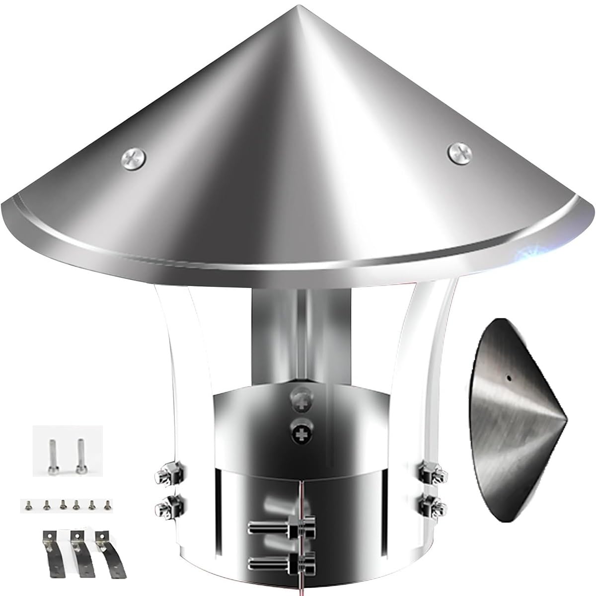Chapeau de cheminée réglable 150 180 230 mm acier inoxydable couvercle évacuation AR