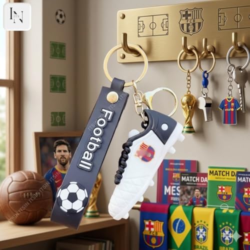 Image of Football jersey Keychain | Ronaldo key chains | messi Keychain | 3D Cute silicone key chain for bike men | soccer Keyring gifts for boys | anime key holder for bag