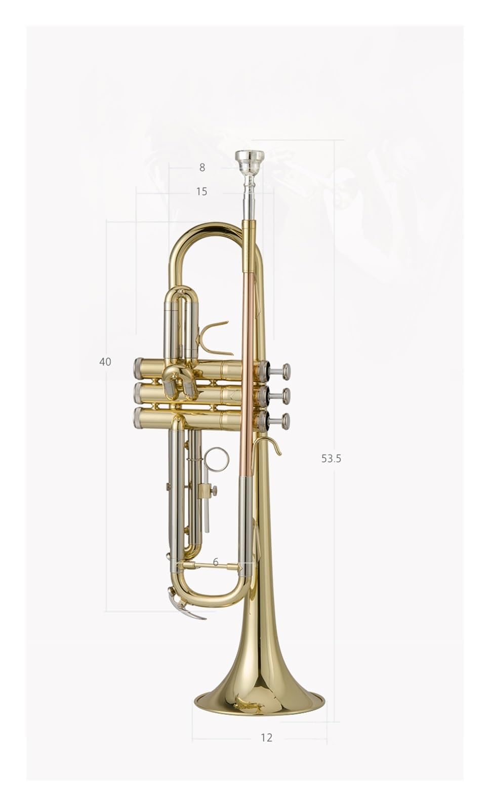 trąbka instrument Trąbka hiszpańska lakierowana w kolorze złotym w tonacji B z mosiężnym instrumentem dętym o płaskich ustach