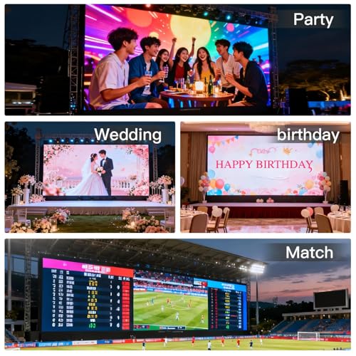 Image of Portable LED Display Wall Panel |3840Hz High Refresh Rate | P2.9 P3.9 P4.9 P6 |IP65 Waterproof Modular LED Video Wall Panel Screen for Party Game Wedding Concert (12, P3.81, 50*50cm(1.64ft*1.64ft))