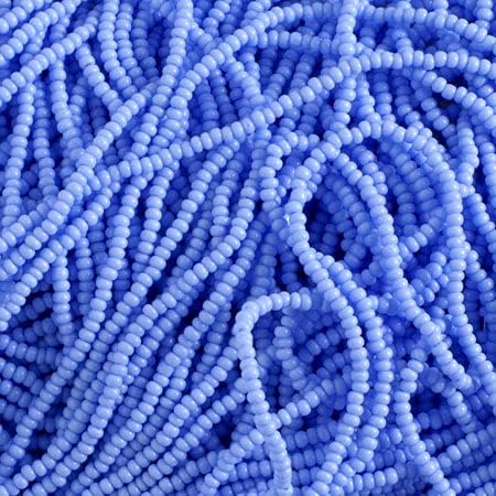 Czech Glass Seed Beads 12/0 (1.9mm Diameter) Strung Opaque Powder Blue DIY Jewelry Making Beads - 500g Bulk Bag by Preciosa (Jablonex)