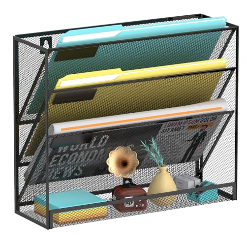Rangement de documents mural 4 niveaux pour dossiers et magazines - 2