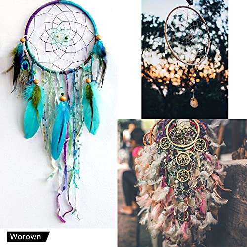Worown 6 Pack 20 cm Wooden Bamboo Floral Hoops Wreath Rings for DIY Wedding Christmas Wreath Decor Dream Catcher and Macrame Wall Hanging Crafts - Image 3