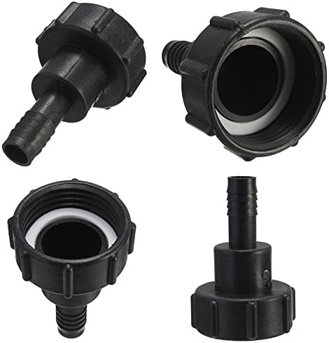 Hose Bibb Anti Siphon Vacuum Breaker, Plumbing Fitting1/2 Inch IBC Tote Tank Drain Adapter Threaded Cap Garden Hose Connector Black Fitting Adapter(1 Inch/25mm)