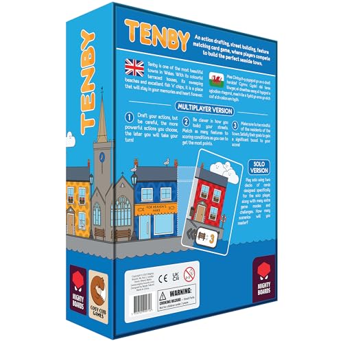 Image of Mighty Boards: Tenby - Matching Card Game, Action Drafting, Street Building Competition, Build The Perfect Welsh Seaside Town, Ages 14+, 1-5 Players