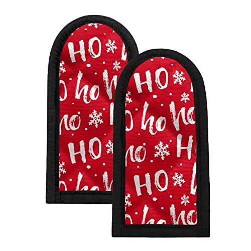 Huiacong Christmas Pan Handle Sleeve 2 Pieces Red Hot Handle Holders Snowflake Ho Ho Ho Print Skillet Pot Holders Non-Slip & Heat Resistant Handle Covers For Home Kitchen, Bbq And Baking Supplies #TOP10