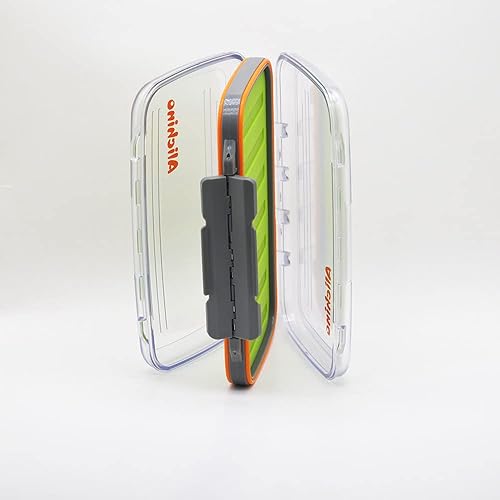 Miniatura 8 de Alichino Caja de moscas para archivos de mosca, caja de plantillas de hielo de dos caras, impermeable, caja de pesca con mosca para ninfas y Inserto